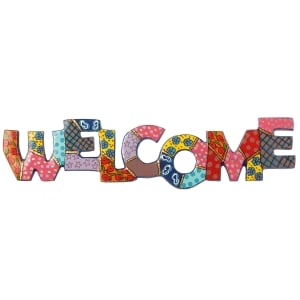 Yair Emanuel Patterned English Welcome Sign - Multicolored