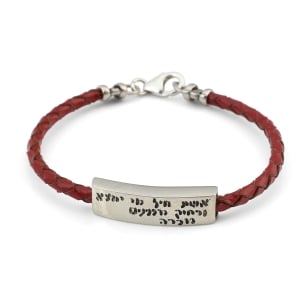 Woman of Valor: Leather and Silver Bracelet