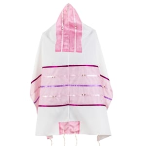 Ronit Gur Pink and Purple Floral Women's Tallit Set