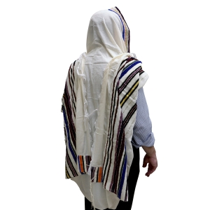 Handwoven Multi-Color Pattern Tallit (Prayer Shawl) Set from Rikmat Elimelech - Non-Slip