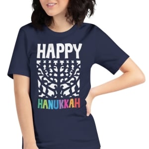 Happy Hanukkah Abstract Menorah Unisex T-Shirt
