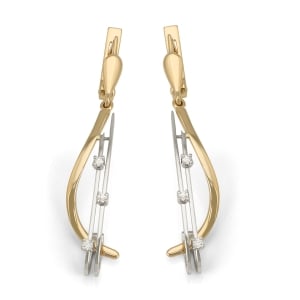 Two Toned Abstract Diamond Earrings 