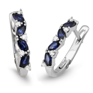 Anbinder 14K White Gold Earrings with Diamonds and Sapphires
