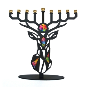 Iris Design Israeli Deer Hanukkah Menorah