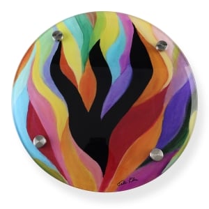 Jordana Klein Colorful Letter Shin Multipurpose Glass Tray