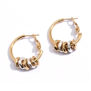 Danon 24K Gold and Silver Plated Five Rings Earrings - Color Option