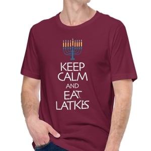 Keep Calm and Eat Latkes Funny Hanukkah T-Shirt