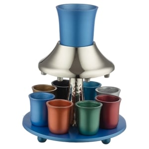 Multicolored Elegant Kiddush Wine Fountain - 8 Cups