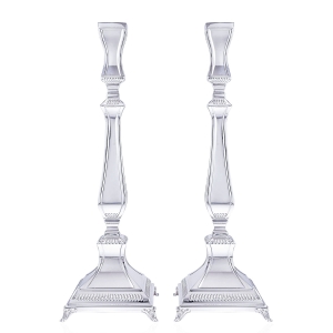 Luxurious 925 Sterling Silver Shabbat Candlesticks With Legs