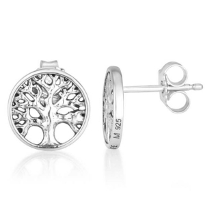 Marina Jewelry 925 Sterling Silver Tree of Life Stud Earrings