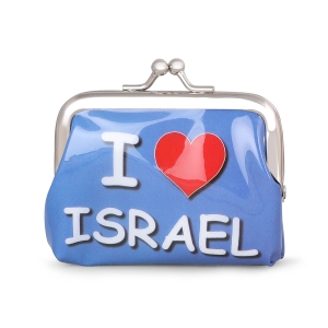 Light Blue ‘I Love Israel’ Coin Pouch 