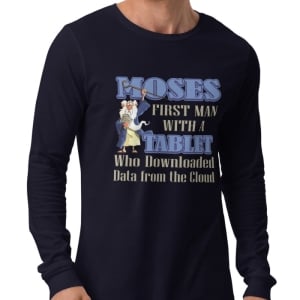 Moses: First Man To Download From The Cloud Unisex Long Sleeve Tee
