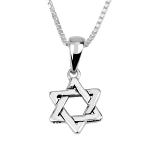 Marina Jewelry Rounded Star of David Sterling Silver Necklace