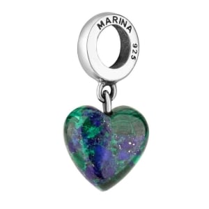 Marina Jewelry Eilat Stone Heart Pendant Charm