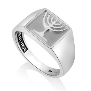 Men's Sterling Silver Menorah Ring