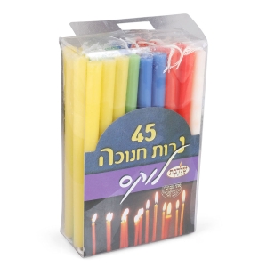 Multicolored Hanukkah Candles 5.5" / 14 cm