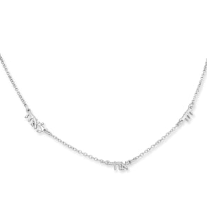 Sterling Silver Hebrew Name Necklace for Mothers - Up To 6 Names
