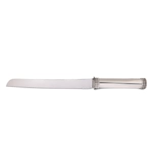 Bier Judaica Handcrafted 925 Sterling Silver Challah Knife With Beaded Design (Choice of Finish)
