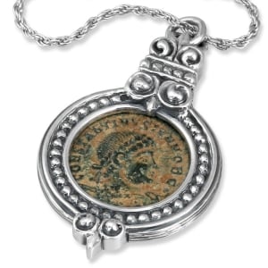 Sterling Silver Ancient Constantine Coin Necklace