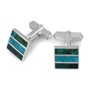 Sterling Silver Eilat Stone Square Cufflinks