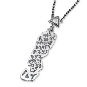 Rafael Jewelry Freestyle Ancient Hebrew Sterling Silver Men's Necklace with Star of David 
