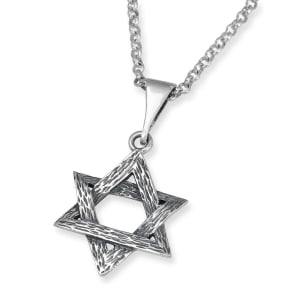 Large Sterling Silver Interlocked Star of David Necklace