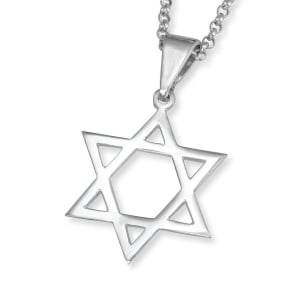Classic Sterling Silver Star of David Pendant Necklace
