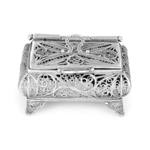 Traditional Yemenite Art Handcrafted Sterling Silver Besamim Spice Box With Filigree Design