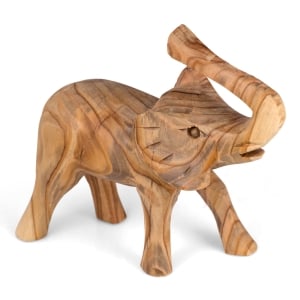 Olive Wood Elephant Figurine - Large