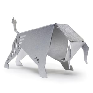 Wallaby Aluminum Origami Bull Sculpture