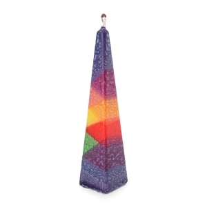 Decorative Multicolored Pyramid Havdalah Candle (Choice of Colors)
