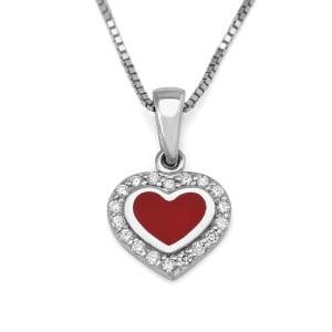 Diamond-Accented Heart 14K White Gold Pendant Necklace