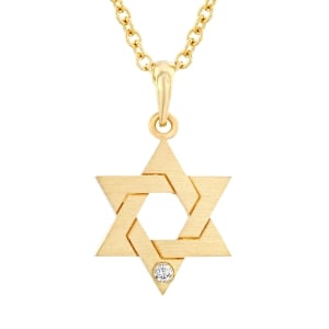 Yaniv Fine Jewelry 18K Gold Star of David Pendant with Diamond 