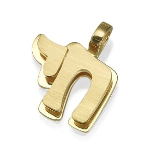 Yaniv Fine Jewelry 18K Gold Floating Chai Pendant 