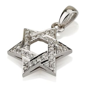Yaniv Fine Jewelry 18K White Gold Star of David Pendant with Diamonds
