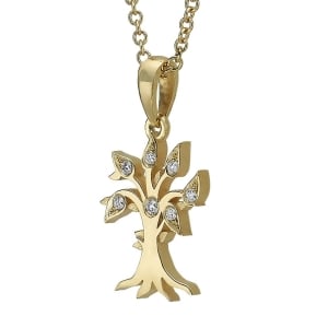Yaniv Fine Jewelry 18K Gold Diamond-Accented Tree of Life Pendant Necklace (Variety of Colors)