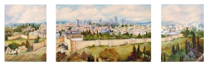 Zina Roitman Triptych Panorama of Jerusalem
