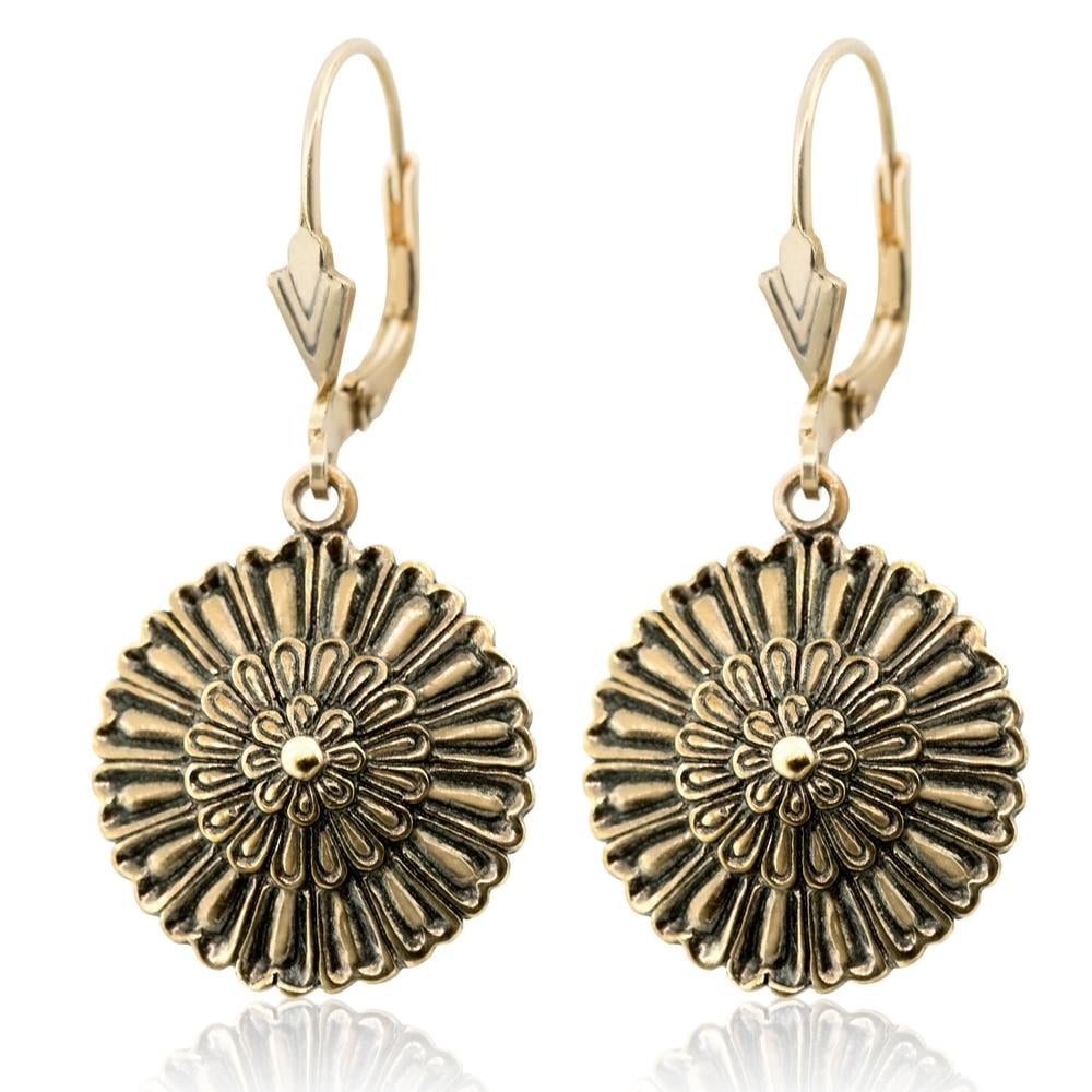  Exotic Gold Plated Round King Herod Earrings - 1