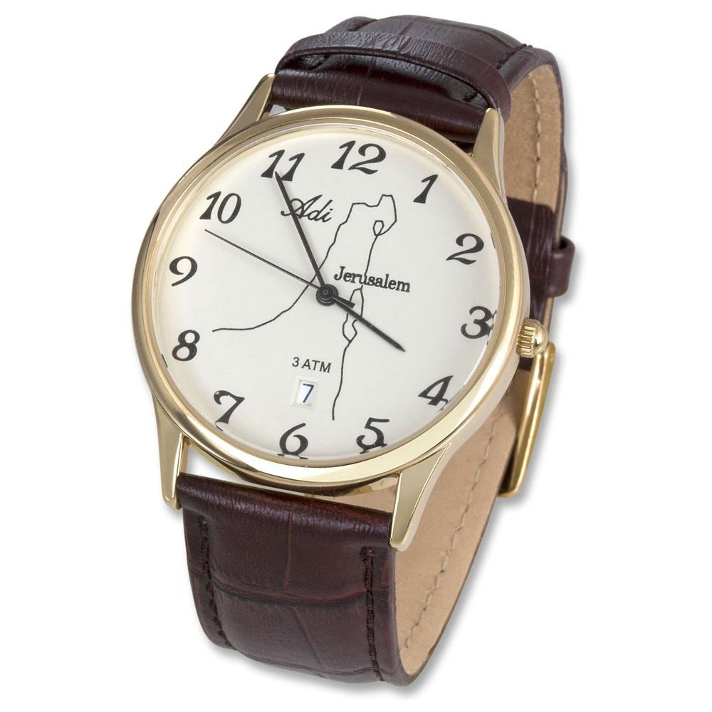  Israel Watch with Brown Leather Strap by Adi - 1