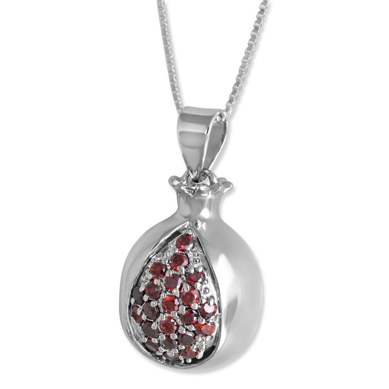  Marina Open Pomegranate Necklace with Garnet Stones - 1