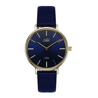 Adi Blue Leather Watch with Gold Plated Face - 1