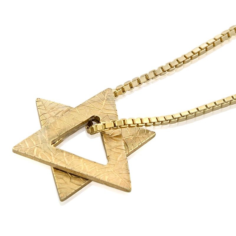 24K Gold Plated Silver 2-Piece Star of David Necklace - 1