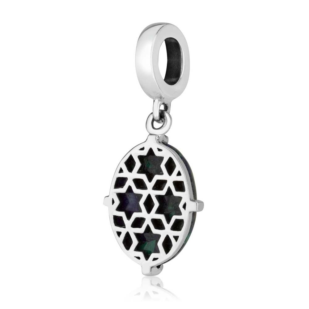 Marina Jewelry Star of David Cutout Eilat Stone and 925 Sterling Silver Charm  - 1