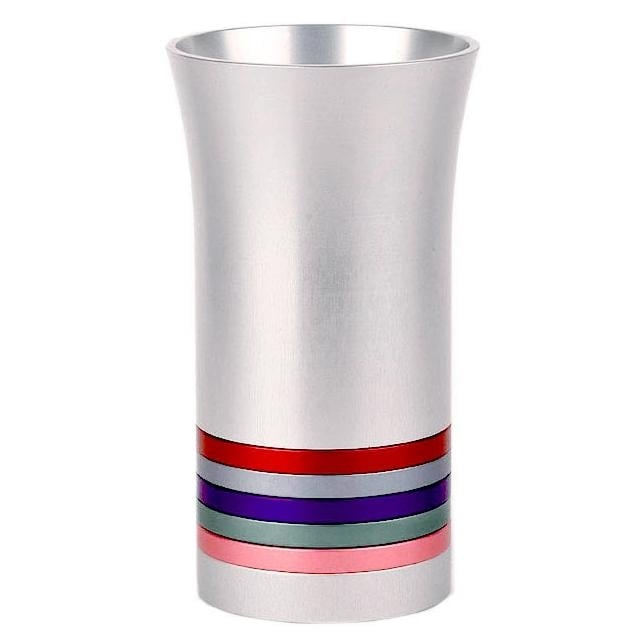Anodized Aluminum 5 Disc Kiddush Cup - Variety of Colors. Agayof Design - 1