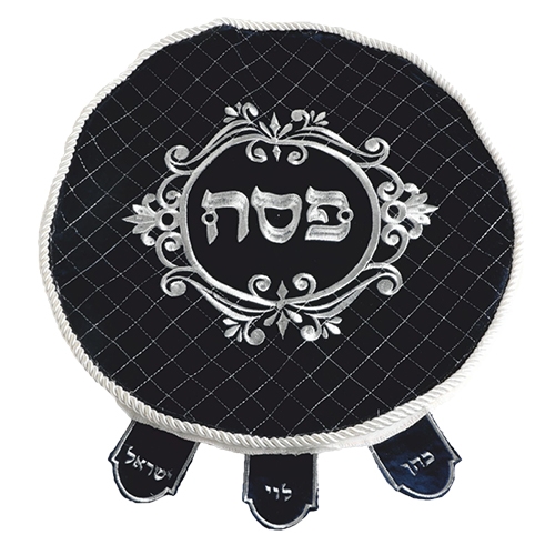 Luxurious Velvet Matzah Cover (Black) - 1