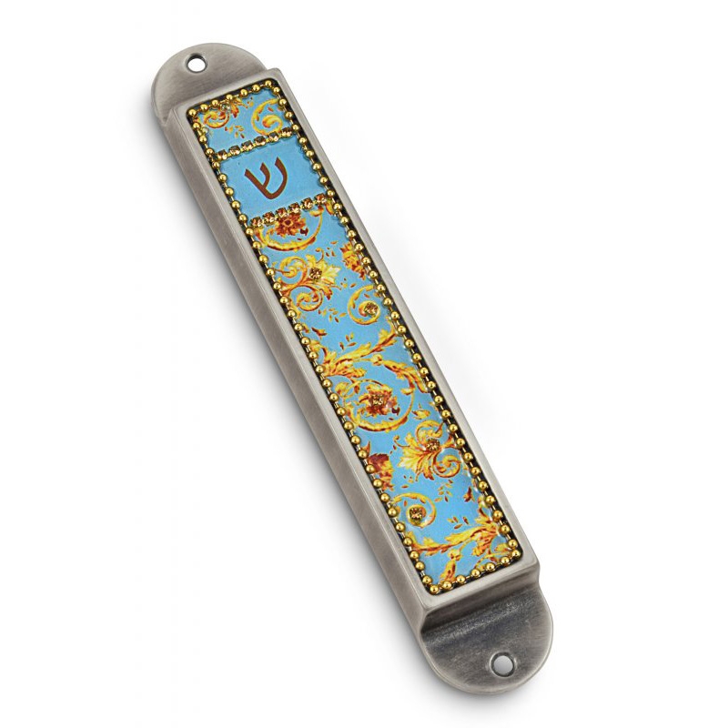 Ring of Fire Hand Painted Mezuzah Case - 1