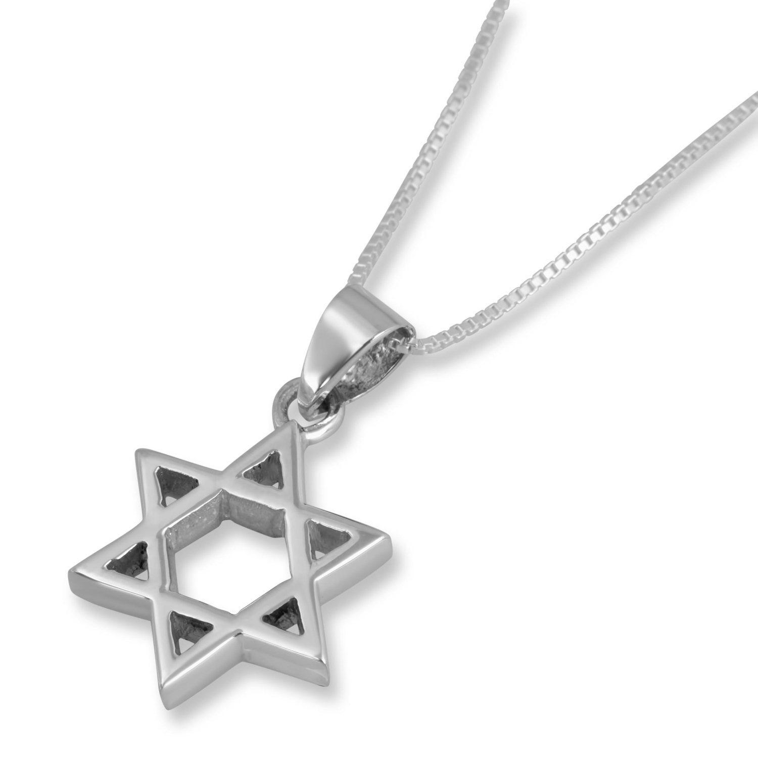 Sterling Silver Star of David Thick Pendant - 1