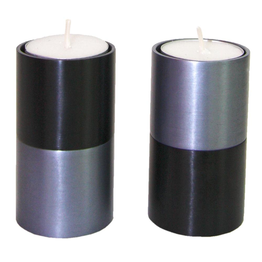 Anodized Aluminum Domino Candlesticks. Caesarea Arts - 1