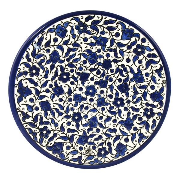  Blue and White Flowers Plate. Armenian Ceramic - 1
