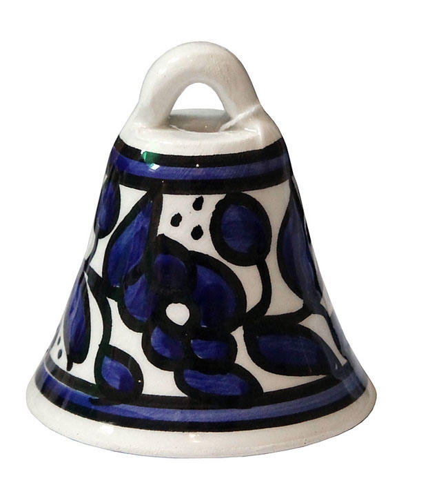 Armenian Ceramic Flowers Bell (Blue and White) - 1